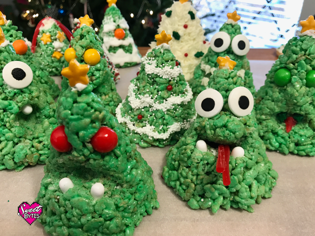 Crazy Rice Krispie Christmas Trees